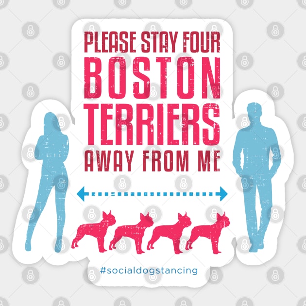 Boston Terrier Social Distancing Guide Sticker by Rumble Dog Tees
